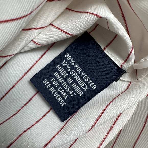Horn Legend HL Sport Size L White Crimson Striped Polo New NWT Preppy Soft Clean - Picture 8 of 12